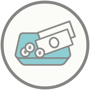 トレーでの現金受渡